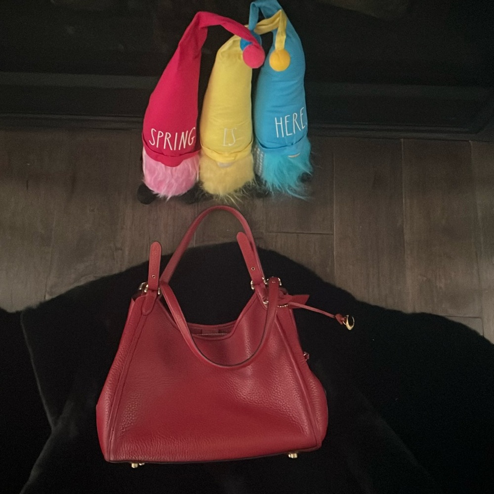 Red leather Coach bag